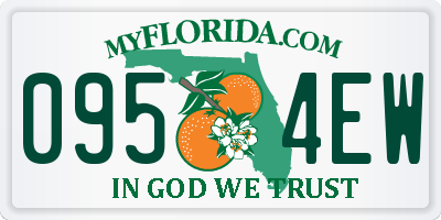FL license plate 0954EW