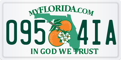 FL license plate 0954IA