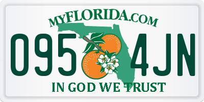 FL license plate 0954JN