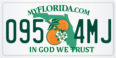 FL license plate 0954MJ