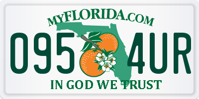 FL license plate 0954UR