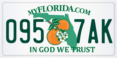 FL license plate 0957AK