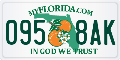FL license plate 0958AK