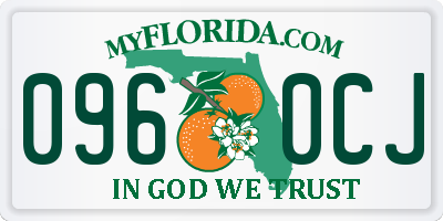 FL license plate 0960CJ