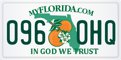 FL license plate 0960HQ