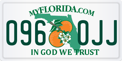 FL license plate 0960JJ