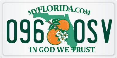 FL license plate 0960SV