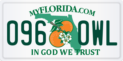 FL license plate 0960WL