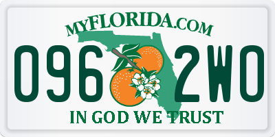 FL license plate 0962WO