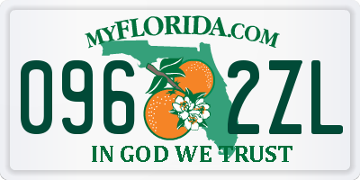 FL license plate 0962ZL
