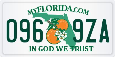 FL license plate 0969ZA