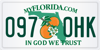 FL license plate 0970HK