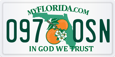 FL license plate 0970SN