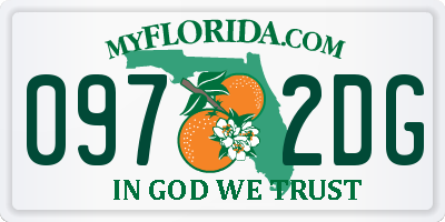 FL license plate 0972DG