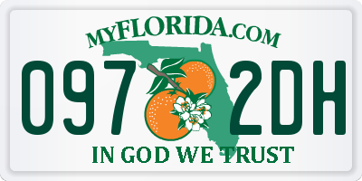 FL license plate 0972DH