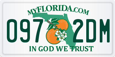 FL license plate 0972DM