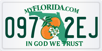 FL license plate 0972EJ