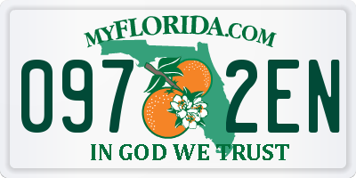 FL license plate 0972EN