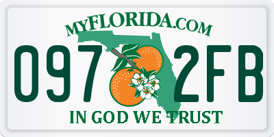 FL license plate 0972FB