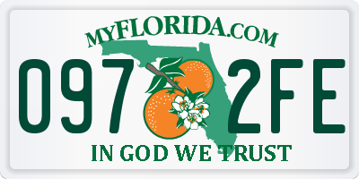 FL license plate 0972FE
