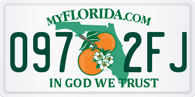 FL license plate 0972FJ