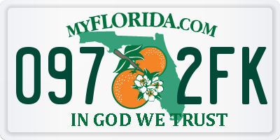 FL license plate 0972FK