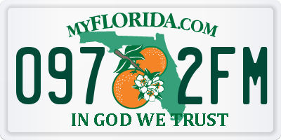 FL license plate 0972FM