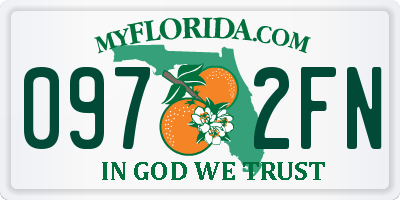 FL license plate 0972FN