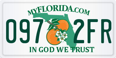 FL license plate 0972FR