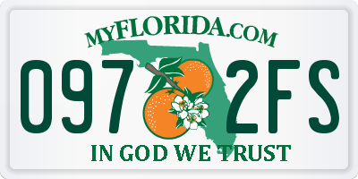 FL license plate 0972FS
