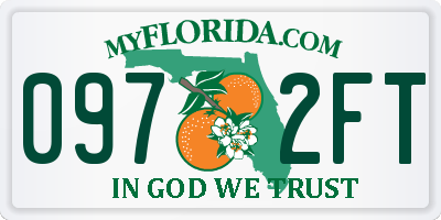 FL license plate 0972FT
