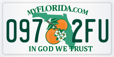 FL license plate 0972FU