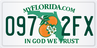 FL license plate 0972FX