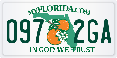FL license plate 0972GA