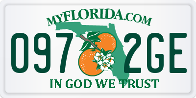 FL license plate 0972GE