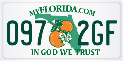 FL license plate 0972GF
