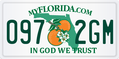 FL license plate 0972GM