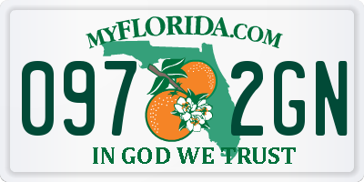 FL license plate 0972GN