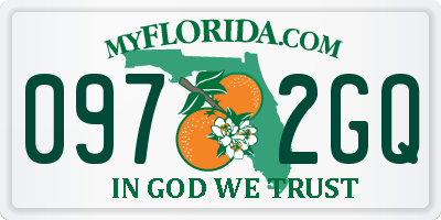 FL license plate 0972GQ