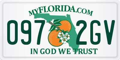 FL license plate 0972GV