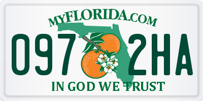 FL license plate 0972HA
