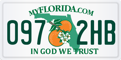 FL license plate 0972HB