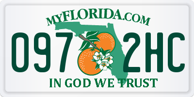 FL license plate 0972HC