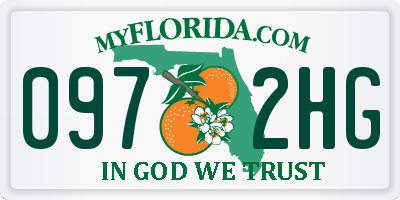 FL license plate 0972HG