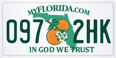 FL license plate 0972HK