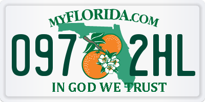 FL license plate 0972HL