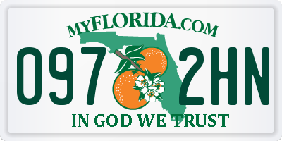 FL license plate 0972HN