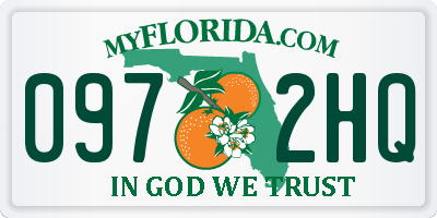 FL license plate 0972HQ