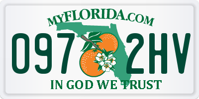 FL license plate 0972HV