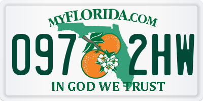 FL license plate 0972HW